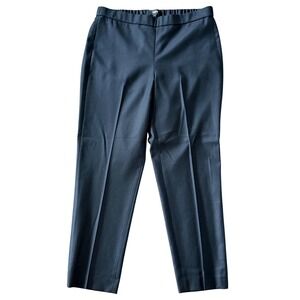 Theory Women Size 4 Navy Basic Pull On Flannel Wool Pants Style 11001213 Office